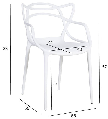 Kitchen Chair Crawley | size: Width: 55cm, Height: 83cm, Depth: 55cm | color: White | image: 2 | variant: 1000797