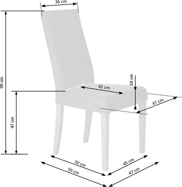 Kitchen Chair Diego 2 | size: Width: 47cm, Height: 99cm, Depth: 59cm | color: Gray | image: 7 | variant: 1003020