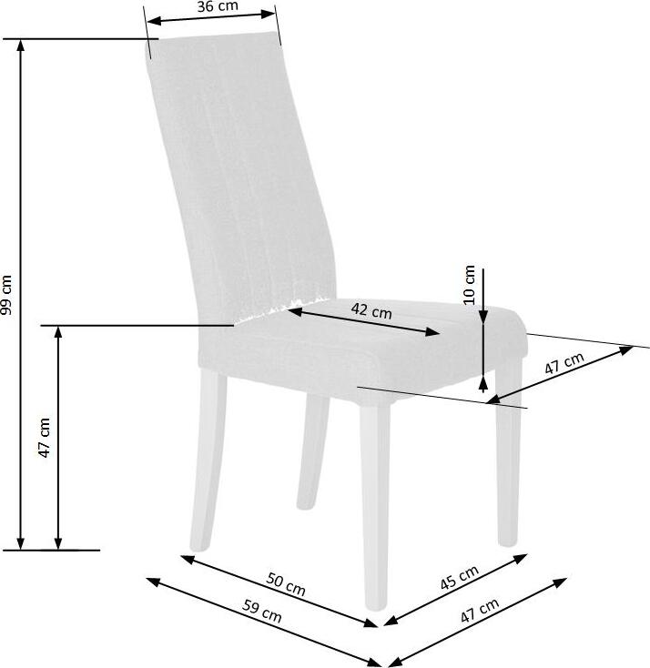 Kitchen Chair Diego | size: Width: 47cm, Height: 99cm, Depth: 59cm | color: Gray | image: 2 | variant: 1003029