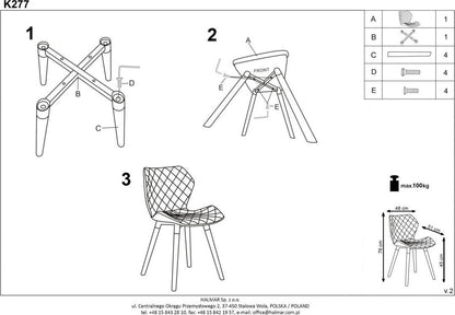 Kitchen Chair East Barnsley | size: Width: 48cm, Height: 76cm, Depth: 51cm | color: Gray | image: 7 | variant: 1006954