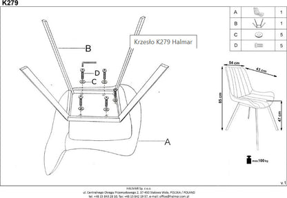 Kitchen Chair East Burnley | size: Width: 45cm, Height: 85cm, Depth: 43cm | color: Gray | image: 7 | variant: 1006962