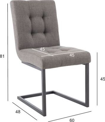 Kitchen Chair East Dunstable | size: Width: 60cm, Height: 81cm, Depth: 46cm | color: Gray | image: 4 | variant: 1005119