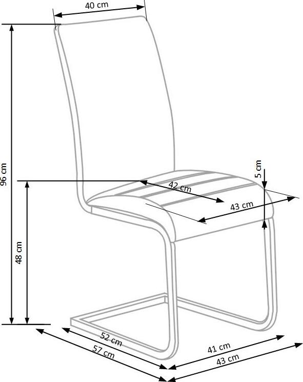 Kitchen Chair East Eastleigh | size: Width: 44cm, Height: 96cm, Depth: 48cm | color: White | image: 3 | variant: 1006970