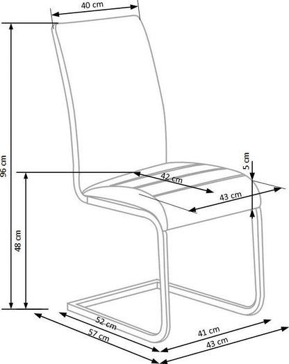 Kitchen Chair East Eastleigh | size: Width: 44cm, Height: 96cm, Depth: 48cm | color: White | image: 3 | variant: 1006970