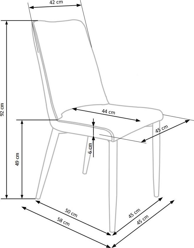 Kitchen Chair East Lisburn | size: Width: 45cm, Height: 92cm, Depth: 58cm | color: Gray | image: 8 | variant: 1006952