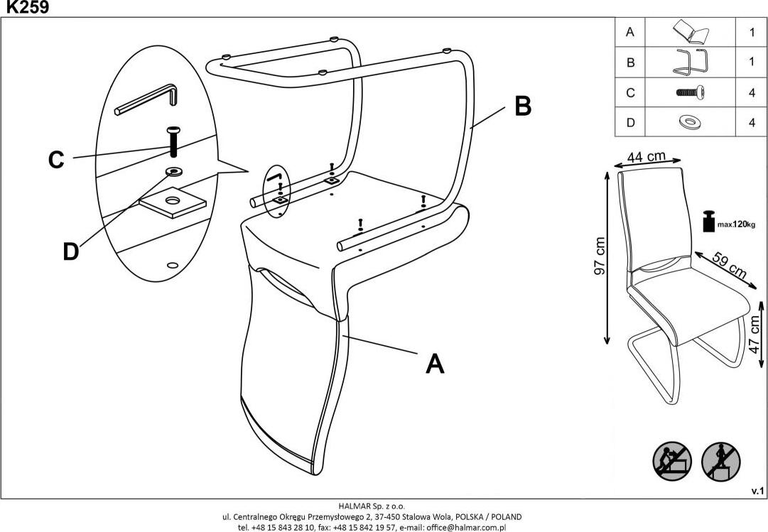 Kitchen Chair East Mansfield | size: Width: 44cm, Height: 97cm, Depth: 59cm | color: Gray | image: 4 | variant: 1006980