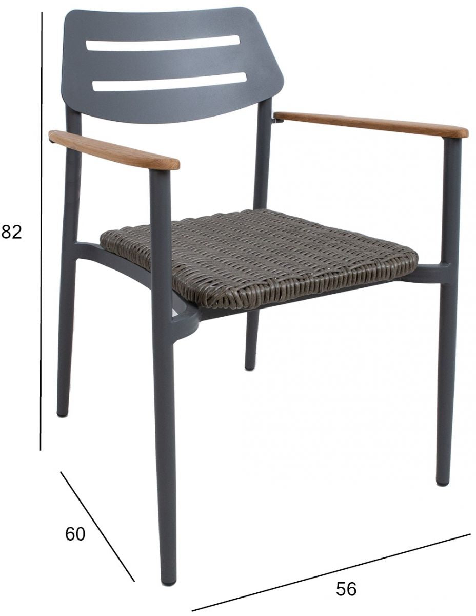 Kitchen Chair East Truro | size: Width: 60cm, Height: 82cm, Depth: 56cm | color: Brown/Grey | image: 2 | variant: 1005656