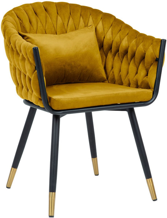 Kitchen Chair Flora 1 | size: Width: 61cm, Height: 83cm, Depth: 63cm | color: Yellow/Black | image: 0 | variant: 1012482