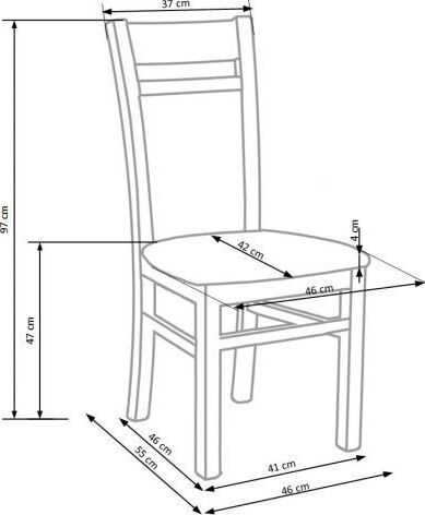 Kitchen Chair Gerard 2 | size: Width: 46cm, Height: 97cm, Depth: 55cm | color: Gray | image: 3 | variant: 1003036