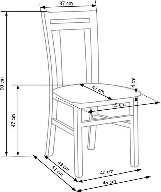 Kitchen Chair Hubert 8 | size: Width: 45cm, Height: 90cm, Depth: 51cm | color: Brown | image: 5 | variant: 1003048
