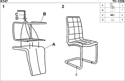 Kitchen Chair K147 | size: Width: 42cm, Height: 101cm, Depth: 55cm | color: Black | image: 8 | variant: 1003052