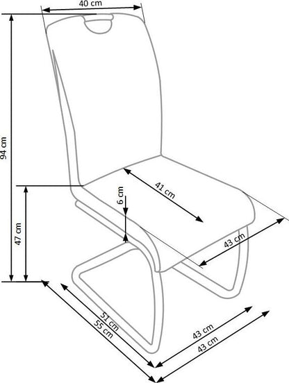Kitchen Chair K184 | size: Width: 43cm, Height: 94cm, Depth: 55cm | color: Brown | image: 7 | variant: 1011471