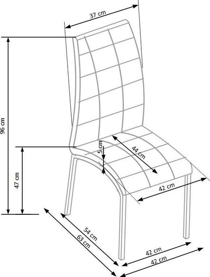 Kitchen Chair K186 | size: Width: 42cm, Height: 100cm, Depth: 63cm | color: Beige | image: 7 | variant: 1003054