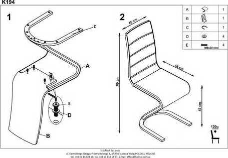 Kitchen Chair K194 | size: Width: 49cm, Height: 99cm, Depth: 58cm | color: Black | image: 6 | variant: 1011498