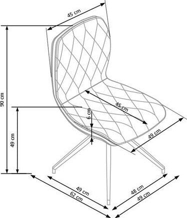 Kitchen Chair K237 | size: Width: 49cm, Height: 90cm, Depth: 62cm | color: Gray | image: 3 | variant: 1003091