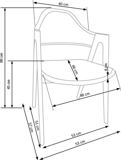 Kitchen Chair K247 | size: Width: 51cm, Height: 80cm, Depth: 57cm | color: Gray | image: 6 | variant: 1003099
