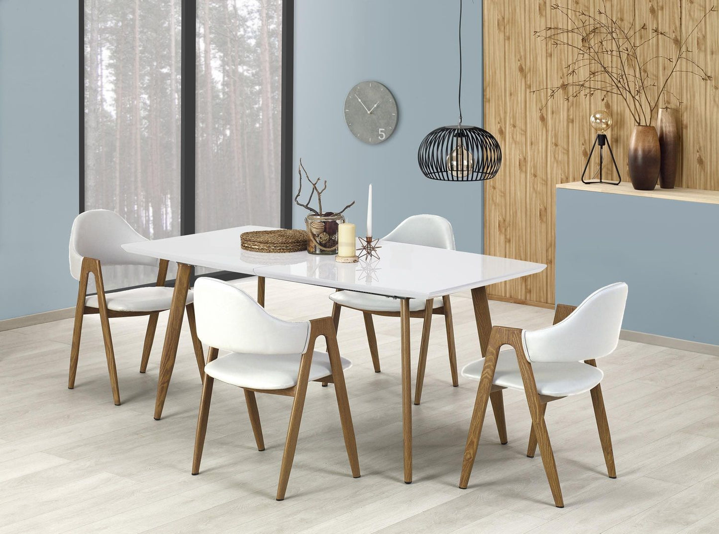 Kitchen Chair K247 | size: Width: 51cm, Height: 80cm, Depth: 57cm | color: White | image: 3 | variant: 1003098