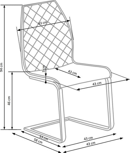 Kitchen Chair K265 | size: Width: 43cm, Height: 94cm, Depth: 58cm | color: Brown | image: 8 | variant: 1011489