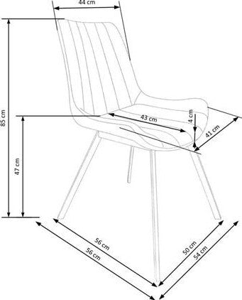 Kitchen Chair K279 | size: Width: 45cm, Height: 85cm, Depth: 43cm | color: Gray | image: 6 | variant: 1011459
