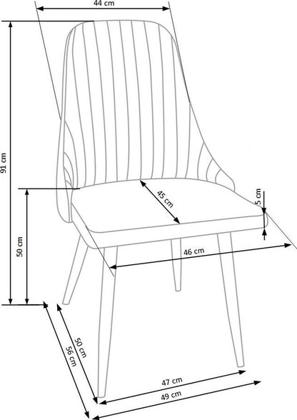 Kitchen Chair K285 | size: Width: 56cm, Height: 85cm, Depth: 49cm | color: Gray | image: 6 | variant: 1003108