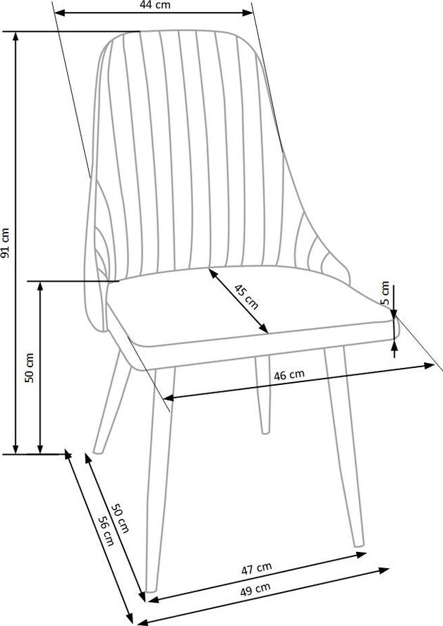 Kitchen Chair K285 | size: Width: 56cm, Height: 85cm, Depth: 49cm | color: Gray | image: 6 | variant: 1003109