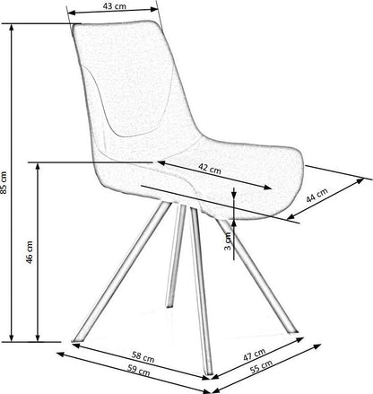 Kitchen Chair K290 | size: Width: 44cm, Height: 96cm, Depth: 55cm | color: Gray | image: 6 | variant: 1011483
