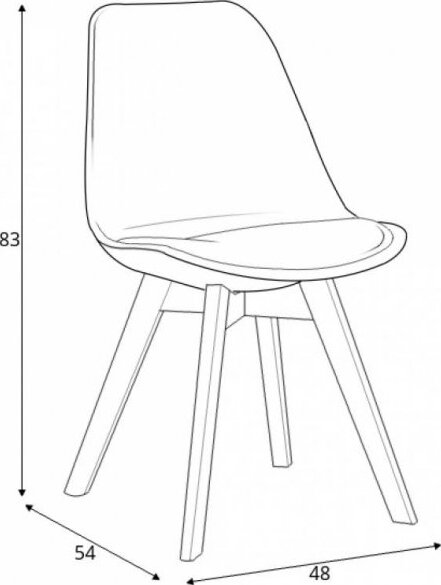 Kitchen Chair K303 | size: Width: 48cm, Height: 83cm, Depth: 54cm | color: Gray | image: 4 | variant: 1003122
