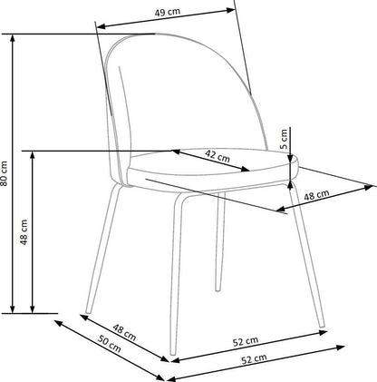 Kitchen Chair K314 | size: Width: 49cm, Height: 80cm, Depth: 50cm | color: Blue | image: 7 | variant: 1003135