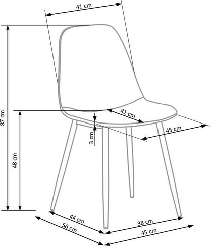 Kitchen Chair K316 | size: Width: 44cm, Height: 87cm, Depth: 56cm | color: Gray | image: 7 | variant: 1011433