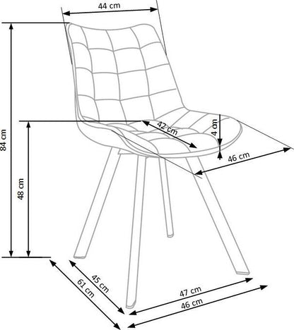 Kitchen Chair K332 | size: Width: 46cm, Height: 84cm, Depth: 61cm | color: Beige | image: 6 | variant: 1003151