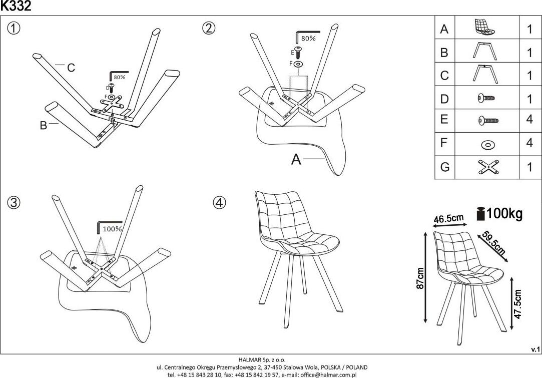 Kitchen Chair K332 | size: Width: 46cm, Height: 84cm, Depth: 61cm | color: Black | image: 9 | variant: 1003146