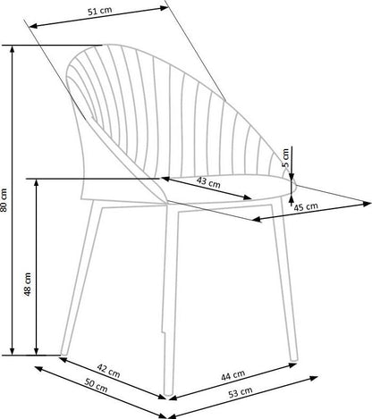 Kitchen Chair K357 | size: Width: 53cm, Height: 80cm, Depth: 50cm | color: Beige | image: 7 | variant: 1003160
