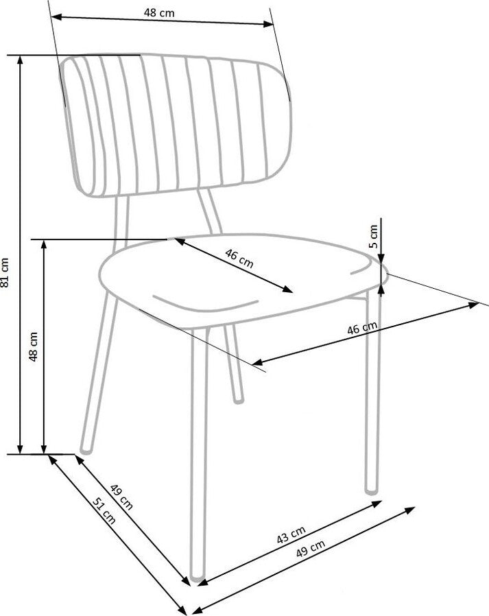 Kitchen Chair K362 | size: Width: 49cm, Height: 81cm, Depth: 51cm | color: Gray | image: 8 | variant: 1011500