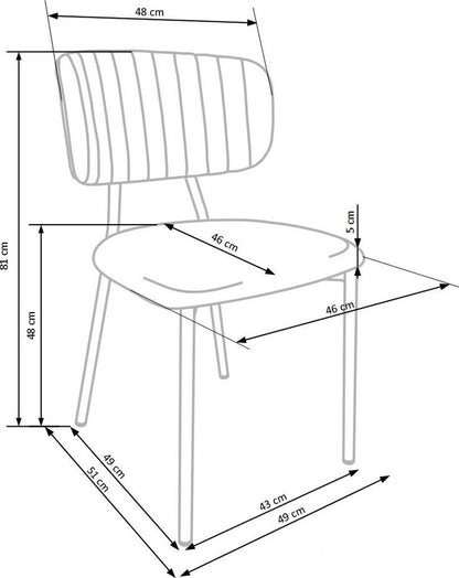 Kitchen Chair K362 | size: Width: 49cm, Height: 81cm, Depth: 51cm | color: Gray | image: 8 | variant: 1011500