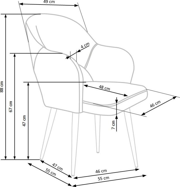 Kitchen Chair K364 | size: Width: 55cm, Height: 88cm, Depth: 55cm | color: Green | image: 8 | variant: 1003167