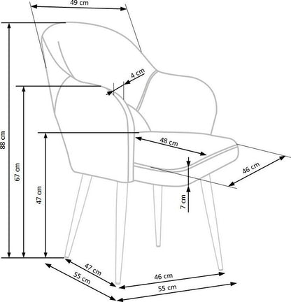 Kitchen Chair K364 | size: Width: 55cm, Height: 88cm, Depth: 55cm | color: Green | image: 8 | variant: 1003167