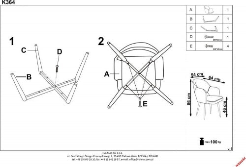 Kitchen Chair K364 | size: Width: 55cm, Height: 88cm, Depth: 55cm | color: Green | image: 9 | variant: 1003167