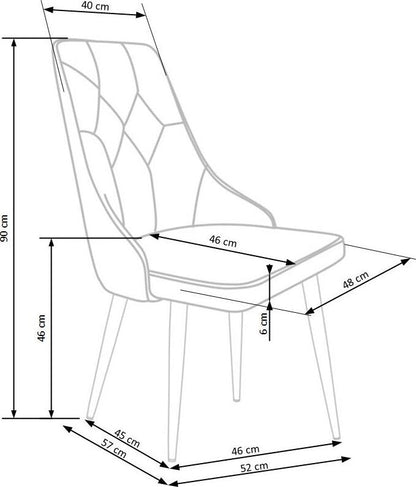 Kitchen Chair K365 | size: Width: 52cm, Height: 90cm, Depth: 57cm | color: Gray | image: 7 | variant: 1003169