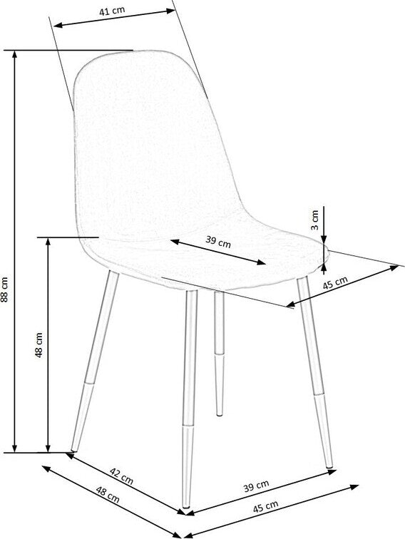 Kitchen Chair K379 | size: Width: 45cm, Height: 88cm, Depth: 48cm | color: Gray | image: 7 | variant: 1003187