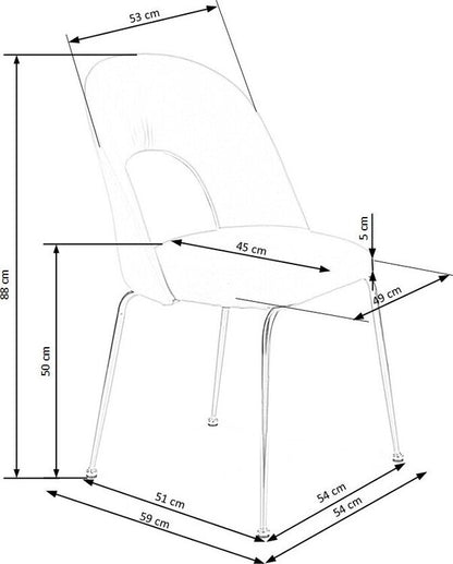 Kitchen Chair K385 | size: Width: 54cm, Height: 88cm, Depth: 59cm | color: Pink | image: 8 | variant: 1003198