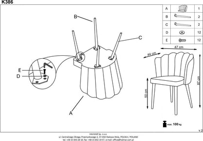 Kitchen Chair K386 | size: Width: 60cm, Height: 84cm, Depth: 58cm | color: Gray | image: 7 | variant: 1003200