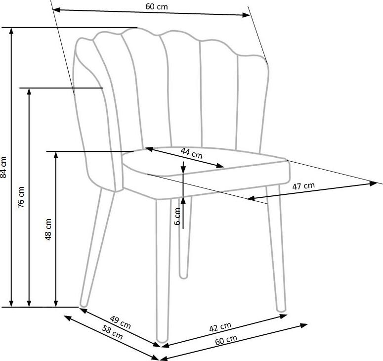 Kitchen Chair K386 | size: Width: 60cm, Height: 84cm, Depth: 58cm | color: Pink | image: 8 | variant: 1003202