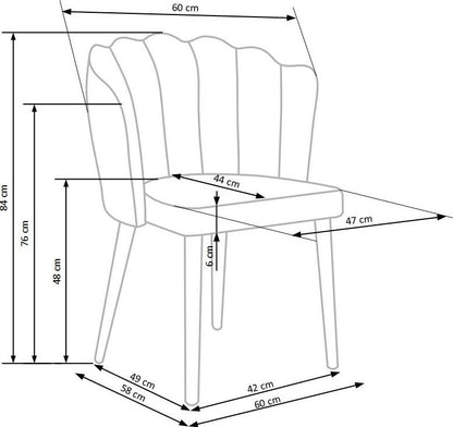 Kitchen Chair K386 | size: Width: 60cm, Height: 84cm, Depth: 58cm | color: Pink | image: 8 | variant: 1003202