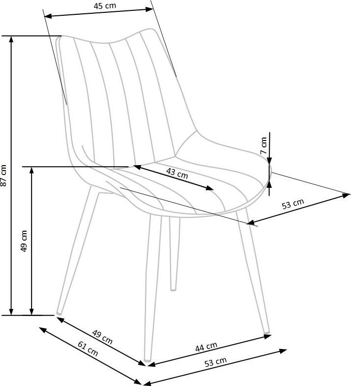 Kitchen Chair K388 | size: Width: 53cm, Height: 87cm, Depth: 61cm | color: Green | image: 8 | variant: 1003205