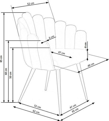 Kitchen Chair K410 | size: Width: 62cm, Height: 85cm, Depth: 62cm | color: Gray | image: 8 | variant: 1003225