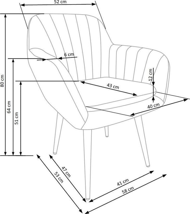 Kitchen Chair K429 | size: Width: 58cm, Height: 80cm, Depth: 53cm | color: Blue | image: 7 | variant: 1003259