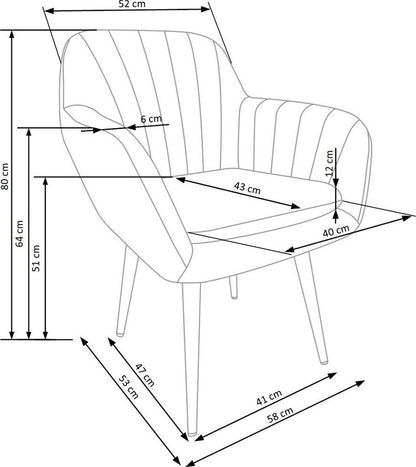 Kitchen Chair K429 | size: Width: 58cm, Height: 80cm, Depth: 53cm | color: Green | image: 8 | variant: 1003258
