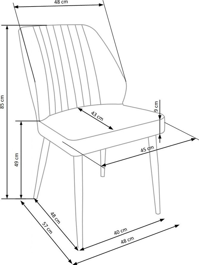 Kitchen Chair K432 | size: Width: 48cm, Height: 85cm, Depth: 57cm | color: Green | image: 7 | variant: 1003272