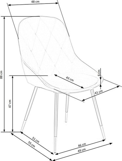 Kitchen Chair K437 | size: Width: 49cm, Height: 88cm, Depth: 55cm | color: Gray | image: 6 | variant: 1003279