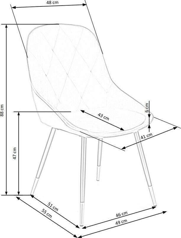 Kitchen Chair K437 | size: Width: 49cm, Height: 88cm, Depth: 55cm | color: Green | image: 5 | variant: 1003280
